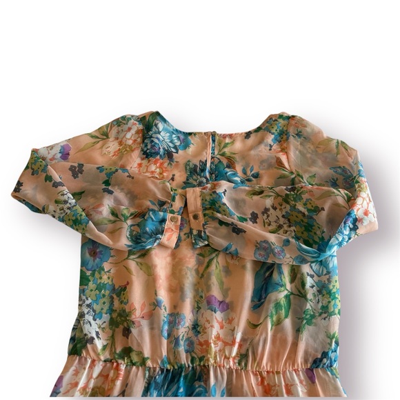 🛍️SALE🛍️ Sis Sis Sheer Long Sleeve Floral Peplum Waist Blouse - Picture 7 of 7